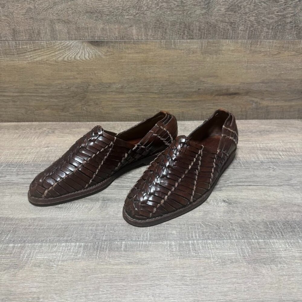 Cole Haan Resort Brown Leather Woven Loafers Men's Size 9.5